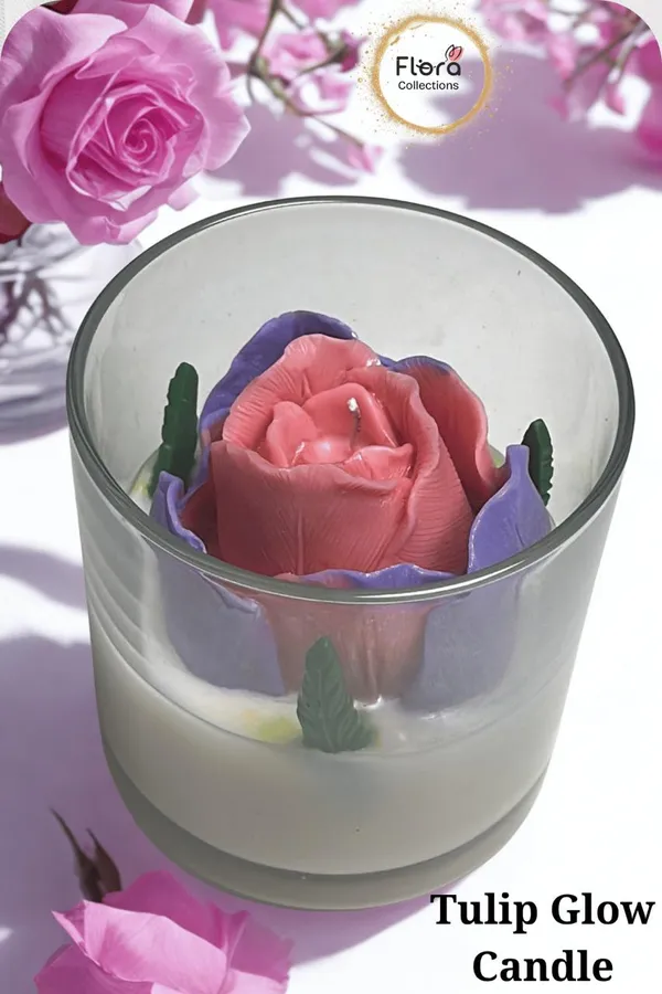 Tulip_In_Jar_Candle_Soy_Wax_Lavender_Fragrance_Elegant_Floral_Decor_Candle